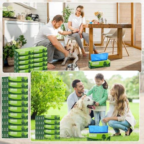 Image of Harloon 6000 Counts Dog Poop Waste Bags Bulk, 30 Rolls Pet Waste Bags, Extra Thick Strong Leak Proof, for Walking, Travel, Park, Puppy Cleanup,Universal Doggy Rolls Waste-Box(Bule,12 x 8 Inches)