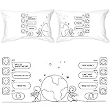 BOLDLOFT Wish You were Here Couples Pillowcases-Long Distance Relationships Gifts, Long Distance Gifts for Couples, Gifts for Him for Her, His and Hers Gifts, LDR Gifts