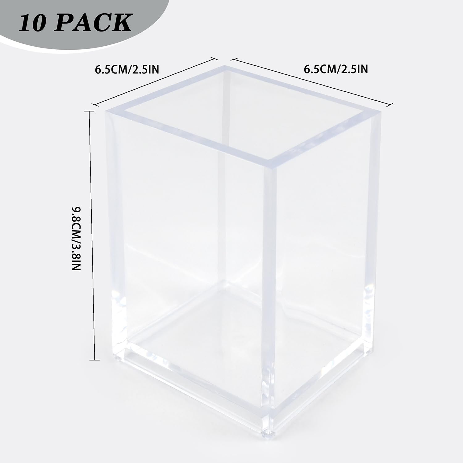 Organizer da scrivania in acrilico, portapenne multiuso per ufficio, pennelli da trucco, porta pennarelli/pennelli, accessori per casa e studio, 6,5 x 10 cm (10)