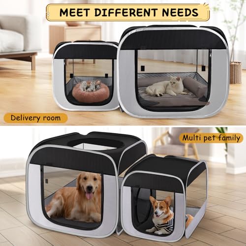 Image of Tailtastic Large Cat Playpen with Separate Areas,Outdoo&Indoor Cat Enclosures,Portable Pet Playpen for Indoor Cats,Puppy and Small Animals, Dog Playpen with Carrybag.
