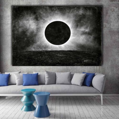 Toile de décoration murale éclipse encadrée aux finitions soignées 20x30cm - 2