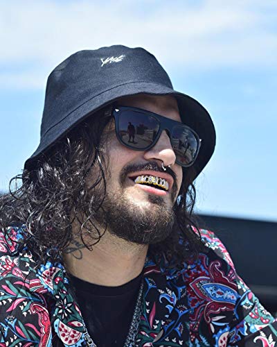 18K Gold Plated Hip Hop Diamond Cut Rugged 8 Teeth Top And Bottom Grillz Set (Gold) #TOP5