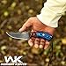 WOMBAT KNIVES Handmade Cowboy Knife for Men & Women with Leather Sheath, Fixed Blade EDC Hunting Knife for Outdoor Skinning Full Tang blade (Blue Wood)