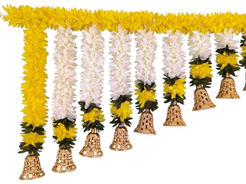 Image of Afarza Toran for Door Entrance Bandarwal Festival Relegious Handmade Home Decoration Hanging (Yellow)