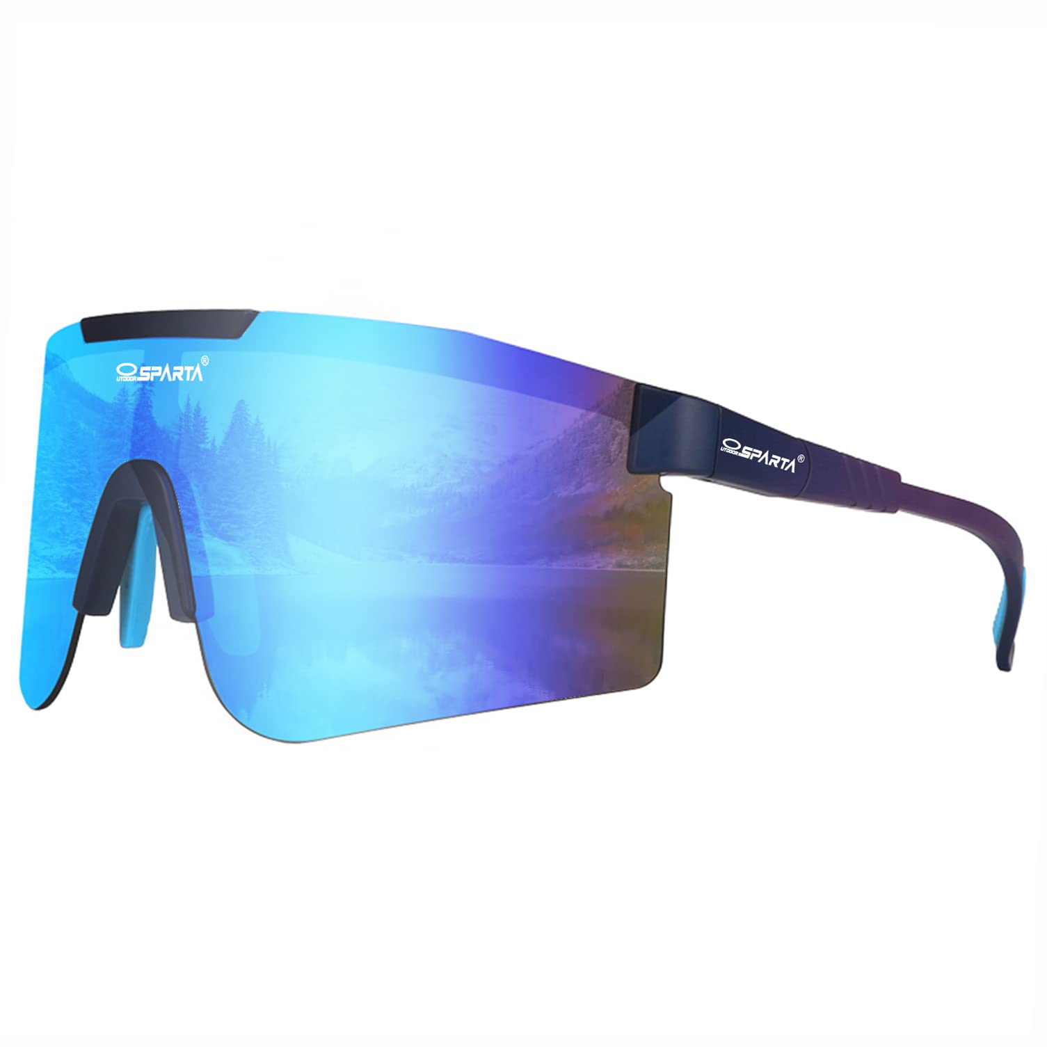 OUTDOORSPARTAPolarized Sports Sunglasses with 3 Interchangeable Lenses, Cycling Glasses,Baseball Golf Driving Sunglasses TR90 Temples