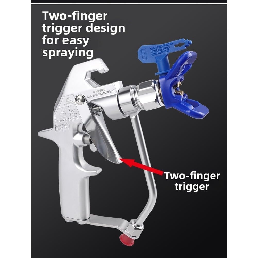 Pulverizador de pintura sin aire, pistola pulverizadora, punta de boquilla, alta presión 5000 PSI, acero inoxidable, gatillo de dos dedos para pintar