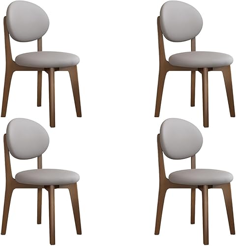 Miniatura 36 de YVYKFZD Juego de sillas de comedor, sillas de cocina de madera maciza, silla de comedor de granja con respaldo curvo, silla tapizada de cuero para