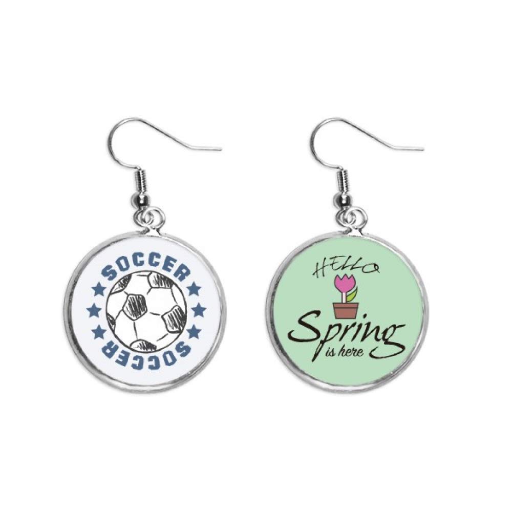 Pendientes de fútbol colgantes de primavera para mujer 5