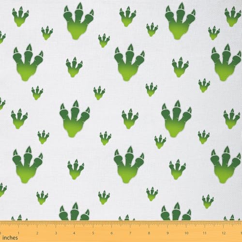 Tissu dinosaure coupon 92x150cm tissu au mètre enfant vert blanc patchwork chaises