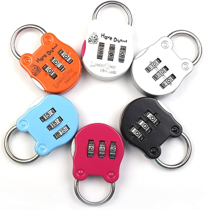 3-Digit Combination Padlock, 6 Colors Mini Password Lock Luggage Lock, Portable Combination Padlocks for Suitcase, Lockers, 1Pcs