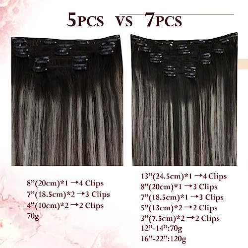 ReEasyouth Clip in Hair Extensions Black Hair Human Extensions Natural Hair Clip ins,Double Weft Hair Extensions Real Clip in Remy Hair 20 Inches 7Pcs 100g - Image 3