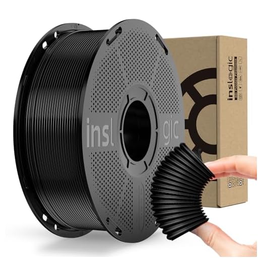 Inslogic Pre-Dried TPU Filament 1.75mm, Ultra-Flexible TPU 95A 3D Printer Filament Black, Durable & Wear-Resistant, 1kg Detachable Spool (2.2 lbs), Fit Most FDM 3D Printers