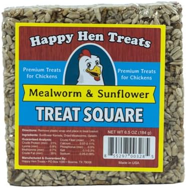 Poultry Treats, Mealworm & Sunflower Squares, 6.5-oz.