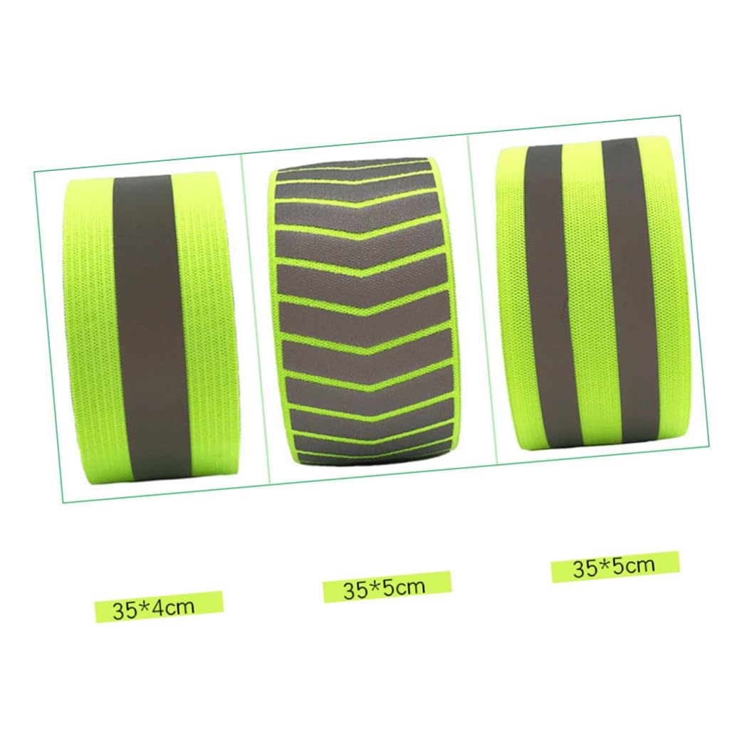 KOMBIUDA Muñequera Reflectante Brazalete Fluorescente Reflectores Pulsera Noche Corredores Hombres Banda De Seguridad Deporte Bandas Reflectoras Visibilidad Green