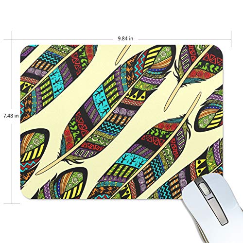 Preisvergleich Produktbild Malpela Mauspad mit böhmischen Federn, Premiumtexturiertes Mauspad, rutschfeste Gummiunterseite, für Laptop, Computer und PC