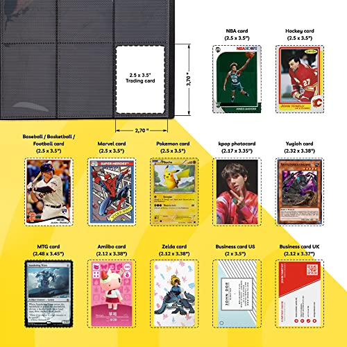 Trading Card Binder - Sports Card Binder - Football Card Binder - Card Collection Binder - Baseball Card Binder - Trading Card Holder (9 Pocket, 360 Cards, 3.5 X 2.5") // Paper Plan #TOP5