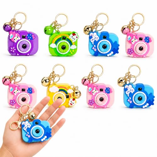Image of Toy Imagine Cute Cartoon Projection Camera Keychain Mini 2-in-1 Projector Toy with Image Slide Show Cartoon Design Keyring for Kids Assorted Design (Pack of 8)