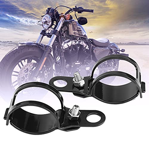 2 Pièces Support de Montage de Clignotant de Moto Adapté aux Supports D'indicateur de Scooter de Fourche Avant de 30 à 45 Mm Pinces de en Métal(Le Noir)
