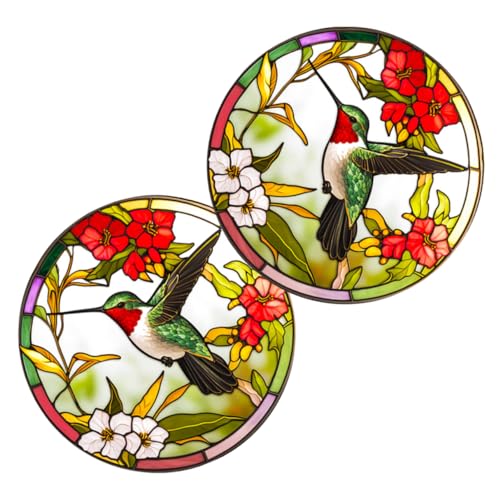 ULTECHNOVO 2 Piezas Pegatinas Anticolisión para Ventana con Diseño de de Adhesivo Estático Decoración para Hogar y Protección de Aves