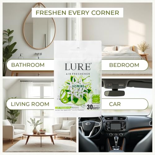Image of LURE Gel Pocket Air Freshener For Bathroom, Toilet, Home | Germ Protection | Last Upto 30 Days - Jasmine 10 Gm (Pack Of 6)