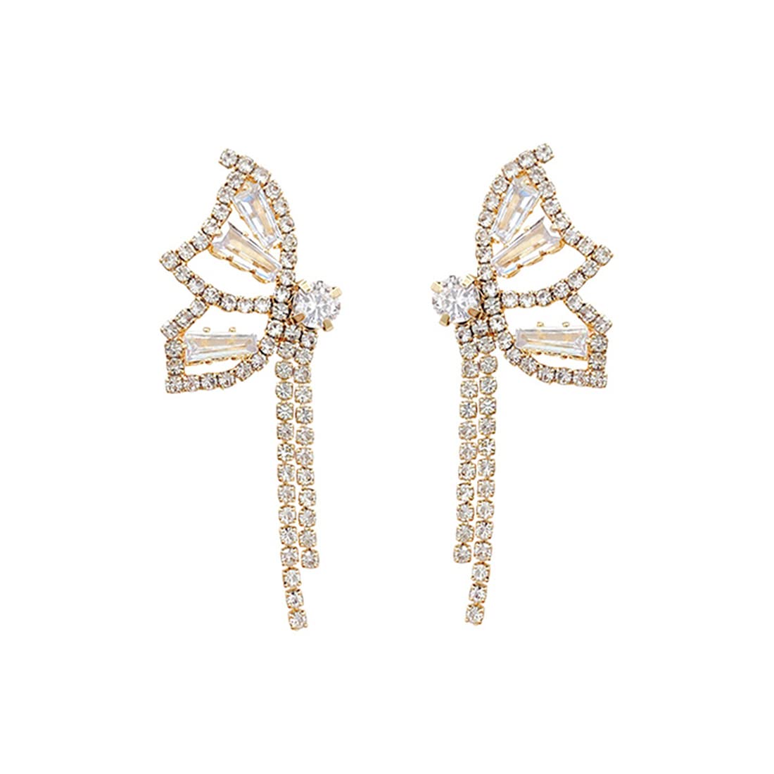 Yellow Chimes Earrings For Women Gold Tone Sparkling Crystal Studded Butterfly Shaped Chain Tassel Hanging Drop Earrings For Women and Girls (B0B8DFLRZZ) Amazon Price History, Amazon Price Tracker