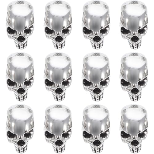 Pulseras de abalorios con calaveras de plata para un look rockero 7