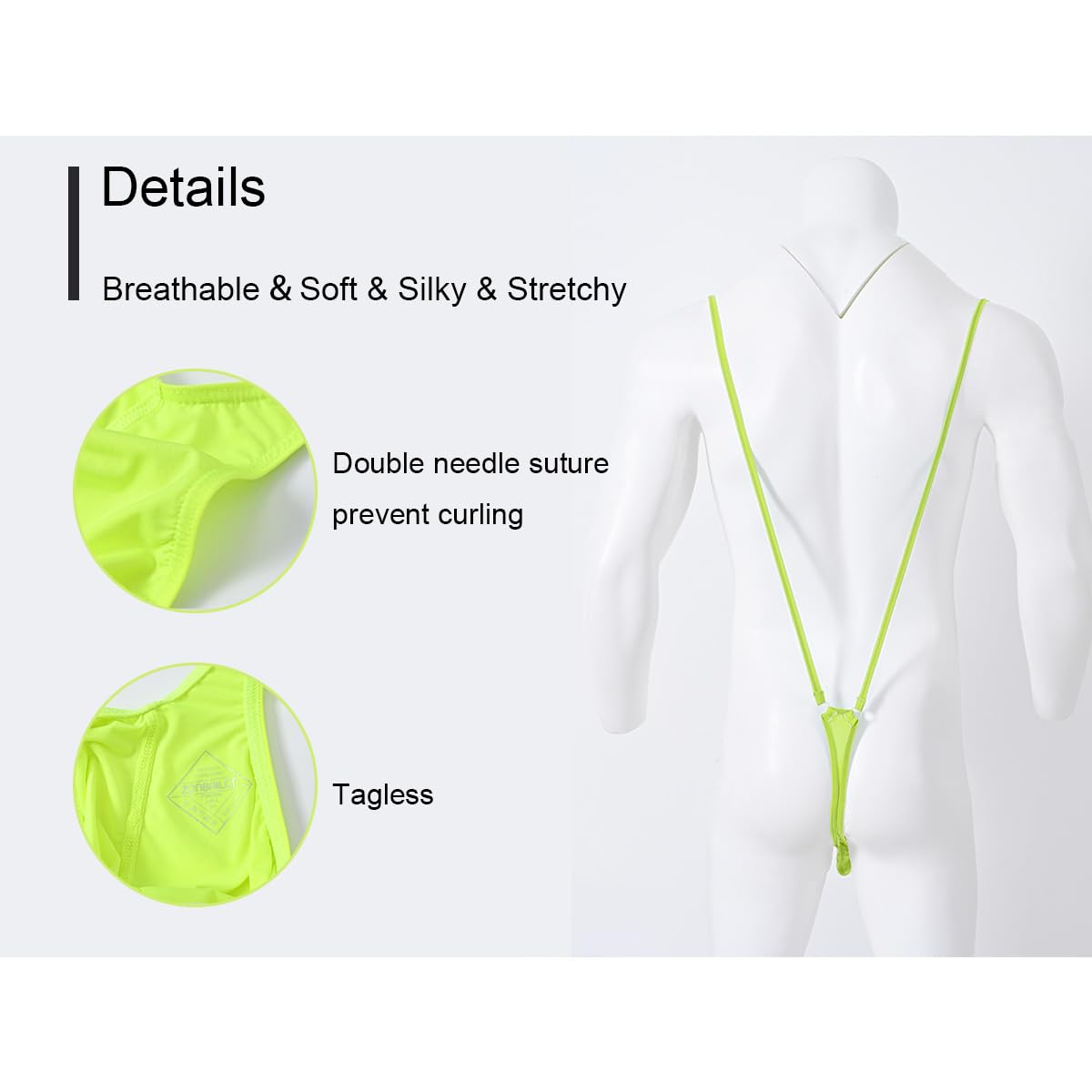 JINSHI Tanga sexy para hombre, tanga, tanga, ajustable, en V, lencería para hombre, talla S 3XL