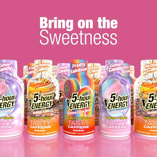 Image of 5-hour ENERGY COTTON CANDY Flavor, 30 Count, Extra Strength Energy Shot | 1.93 Fl Oz, Amino Acids, B Vitamins, Sugar Free and Zero Calories