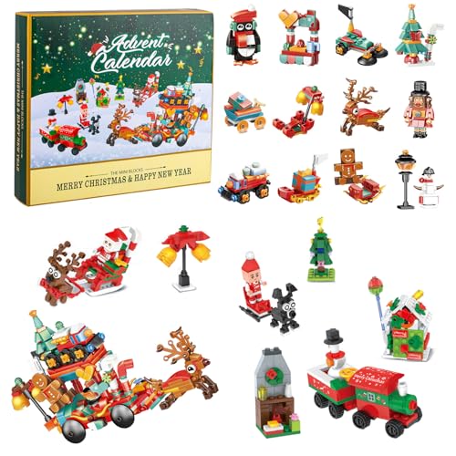 Christmas Building Blocks Advent Calendar 2025 Kids Toys Advent Calendar 2025 Christmas Countdown Calendar Blocks Set, Xmas Santa Blocks Advent Calendar Gifts for Kids Girls Boys 5-13 Year Old