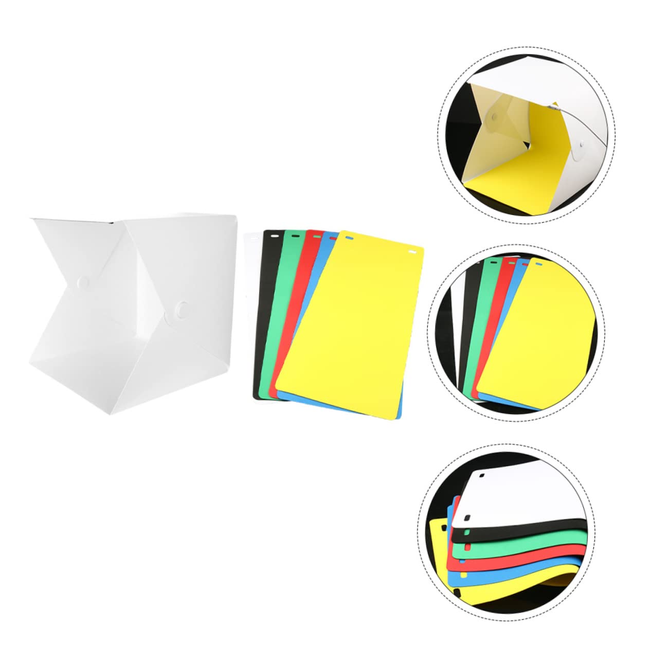 Mini Boîte Photo Pliable Abs Blanche à LED Double, 6 Couleurs