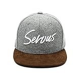 Du Hirsch Bayerisches Snapback Cap Kinder Servus Hellgrau Filz One Size