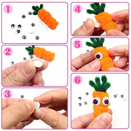 TOAOB 770 Stück Selbstklebende Wackelaugen Klein Kunststoff Augen zum Basteln Kulleraugen Selbstklebend 4mm bis 12mm Wiggle Googly Eyes Bastelaugen für Scrapbooking Kunsthandwerk Zubehör