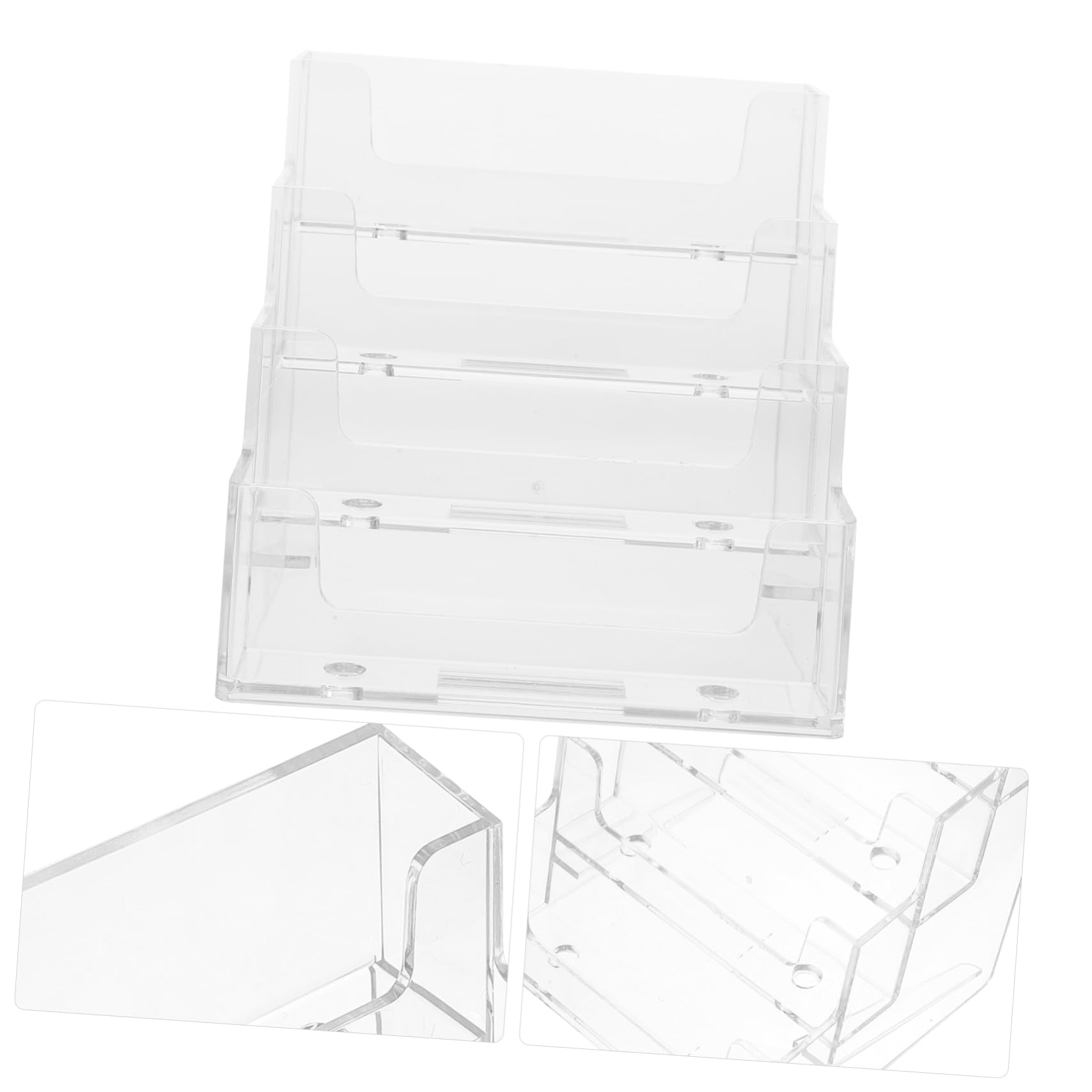 Artibetter 4 Pezzi Scatola per Carte Visita Organizer Ufficio Compatto Resistente Carte per Scrivania Design Elegante per Ufficio e Casa