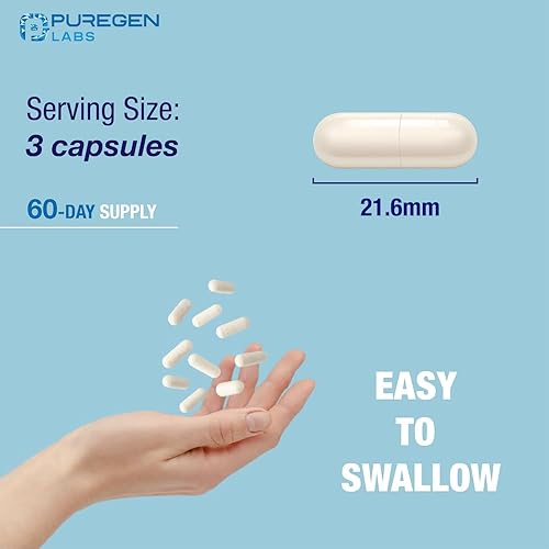 Miniatura 5 de Puregen Labs - Taurato de magnesio de 1500 mg por porción alta potencia Total de 360 cápsulas vegetarianas, quelado para una absorción superior, sin