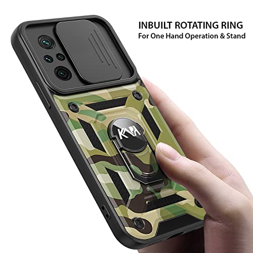 Image of Kapa Tank Back Cover for Redmi Note 10 Pro /Note 10 Pro Max, Inbuilt Ring + Slider [Military Grade Protection] Shockproof Lens Protection Case (Green)