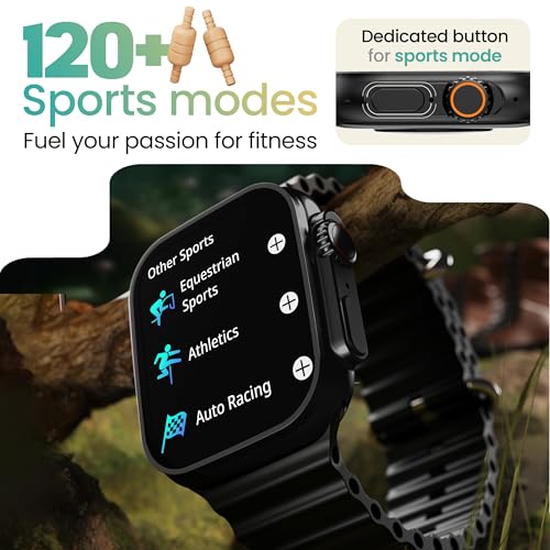 Image of Boult Crown Pro Smart Watch 2.01'' AMOLED, BT Calling, Working Crown, AOD, Zinc Alloy Frame, 650 Nits Brightness, AI Voice Assistant, SpO2 Monitoring, 120+ Sports Mode (Phantom Black)