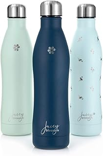 Bouteille en acier inoxydable Juicy Blossom - 500ML (Night Blue) - Bouteille d'eau - Bouteille thermos