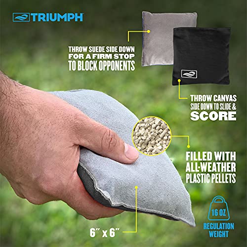 Image of Triumph Sports LED Regulation Cornhole Board Set with Light-Up Boards, 8 Weather-Resistant Cornhole Bags & Durable All-Wood Design Perfect for Tailgates, BBQs, Parties & Backyard Fun