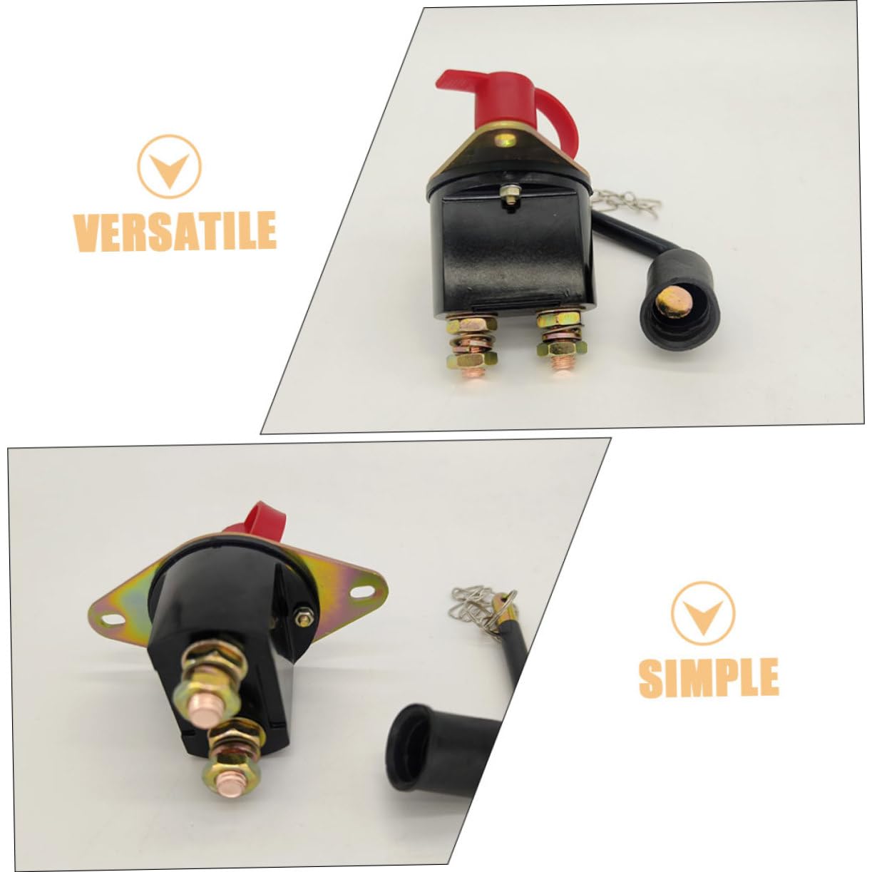 Interruttore Abs 100/200a Metallo Rame Batteria 12/24v | Scollegamento Elettrico, Installazione Facile e Design Compatto, Controllo Manuale per Auto e Altri Mezzi