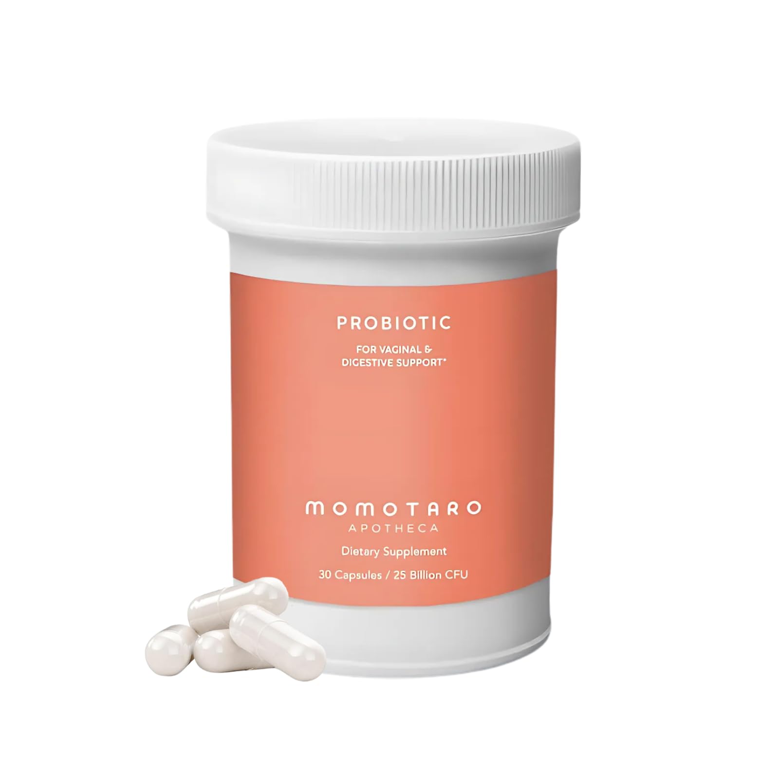 MOMOTARO APOTHECA Organic Probiotics for Women Vaginal & Digestive Supplement, 25 Billion CFU - Prebiotics & Lactobacillus Blend Supplements - Feminine Healthy Vaginal Odor & Flora - 30 Capsules
