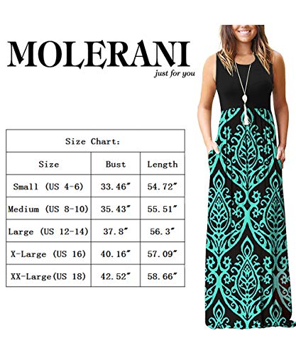Molerani Women's Sleeveless Loose Plain Maxi Dresses Casual Long Dresses With Pockets Rose Black S #TOP3