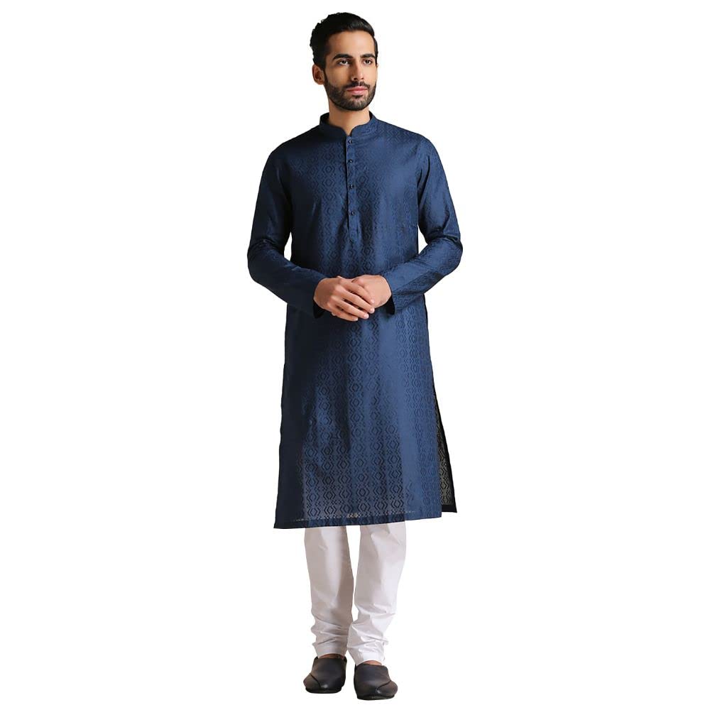 manyavar Men's Cotton Kurta Set (2pcs)-picture-34