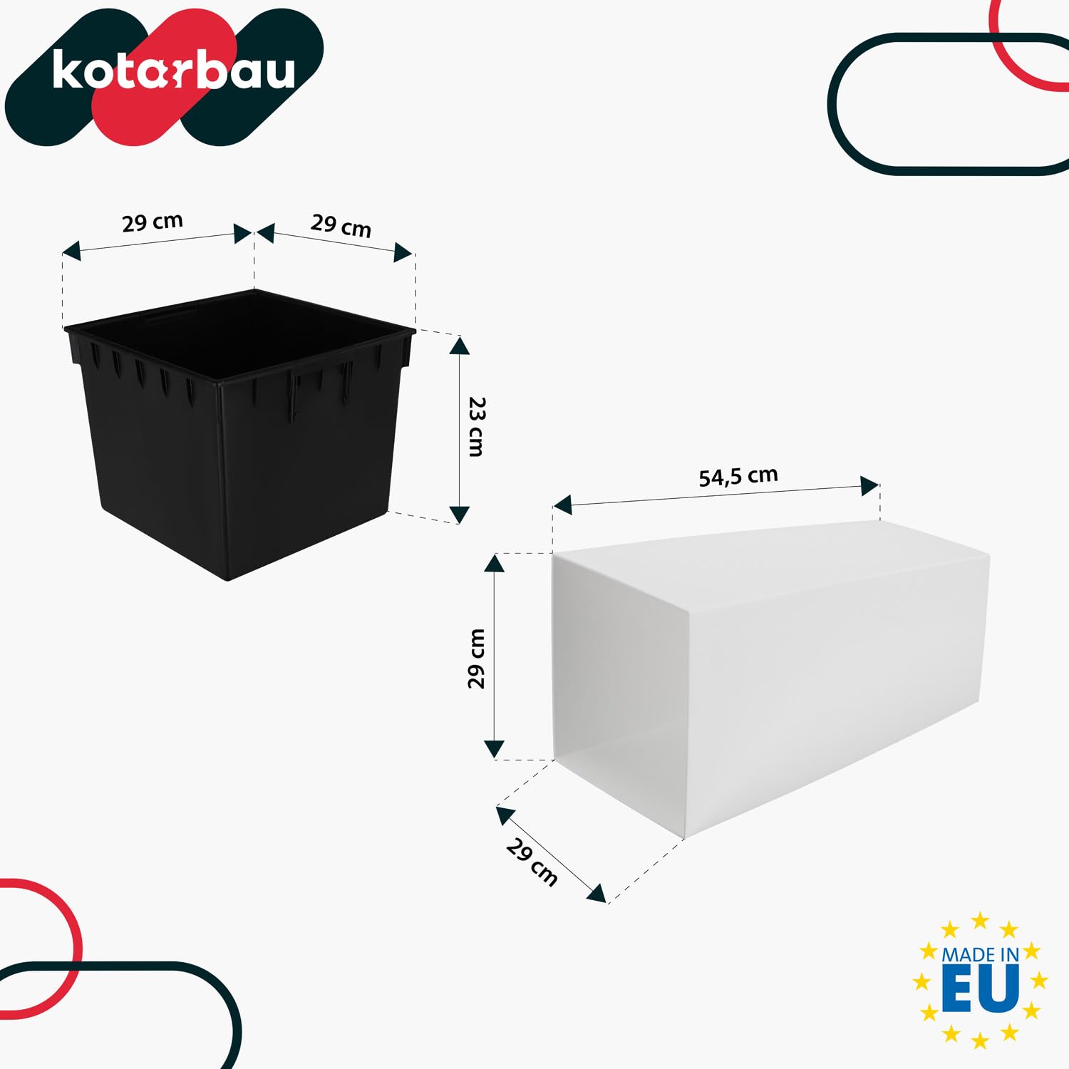 KOTARBAU® - Vaso da fiori quadrato con vaso interno, 291 x 291 x 545 mm, bianco opaco