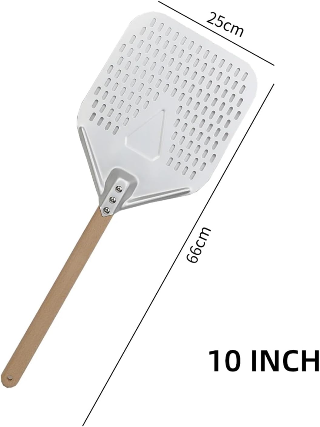 8 10 Inch Small Pizza peel Shovel Spatula Pizza Turning Hard Nonsitick Short Wooden Handle Square pizza Turner Kitchen tools(10 inch wood handle)