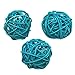 Produktbild 10 Stück Natur Wicker Rattan Kugeln Tischschmuck Hochzeit Party zum Aufhängen Wobble Ball Weihnachten Deko 6cm Himmelblau