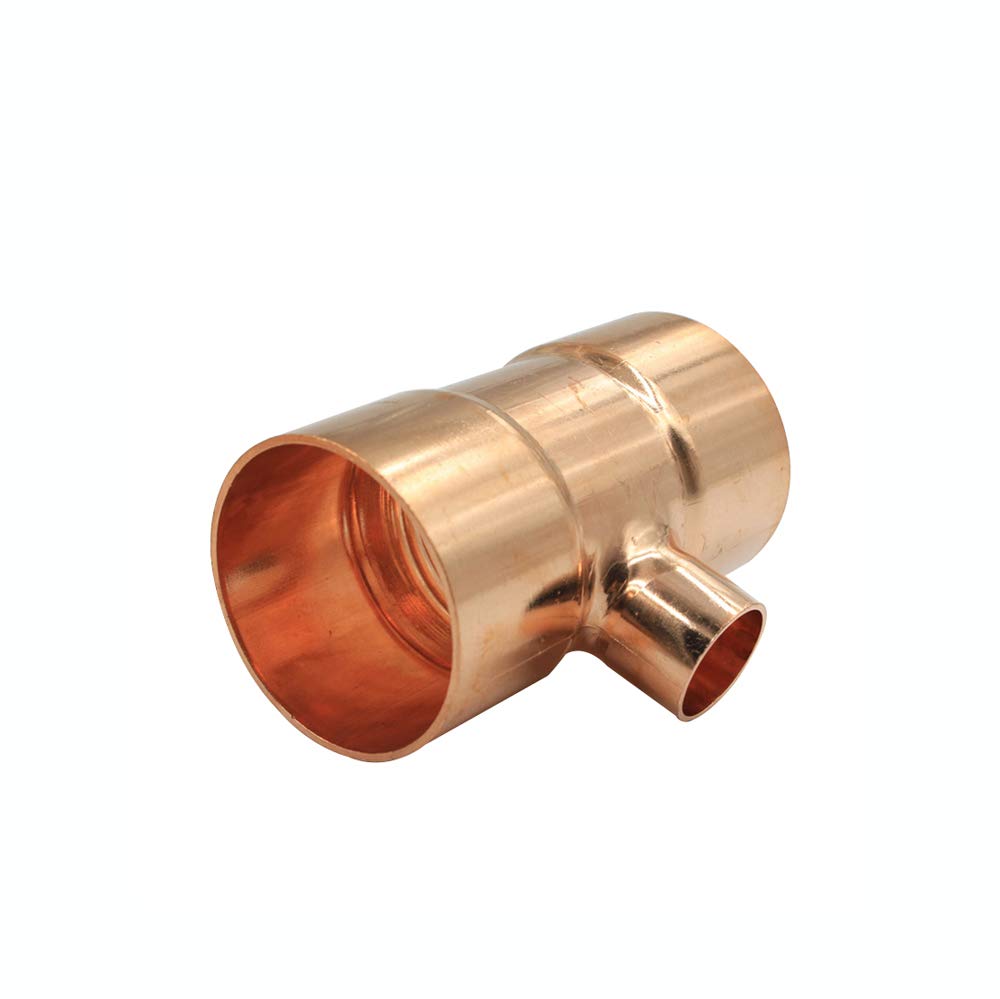 54mm 67mm To 15 16 22 28 42mm ID Reducing tee 3 Ways 99.9% Copper End Feed Solder Plumbing Fitting For Air Condition(67mmx42mmx67mm)