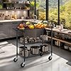 Finnhomy 3 Tier Heavy Duty Commercial Grade Utility Cart, Wire Rolling - View #3
