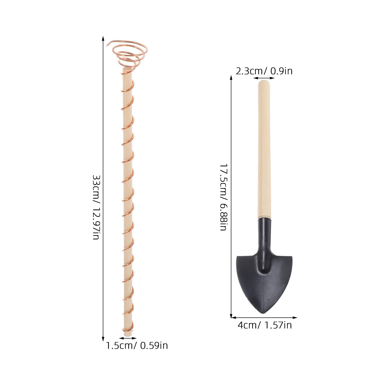 Tofficu Lot de 9 Set de Set de Piquets en Cuivre et Bois pour Jardinage Électroculture, Antenne de Jardin Robuste pour Légumes et Plantes, pour Petits Jardins