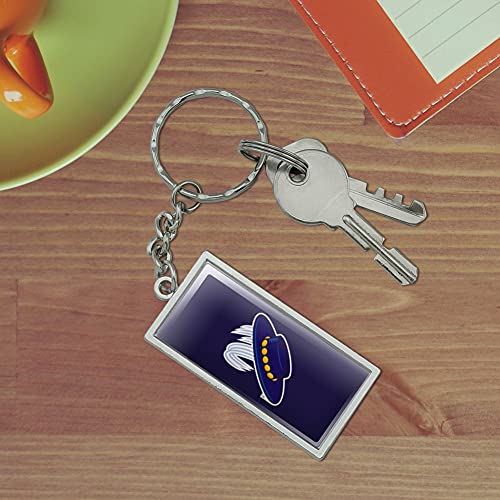 Chrome Plated Metal UC Santa Barbara Logo Rectangle Keychain