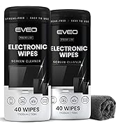 Electronic Wipes for Screens, Smartwatches, TVs, Computers, Phones, Tablets - 80 Streak-Free Micr...